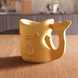 Whale Fish Stylized Mug Planter Desk Organizer 3d model