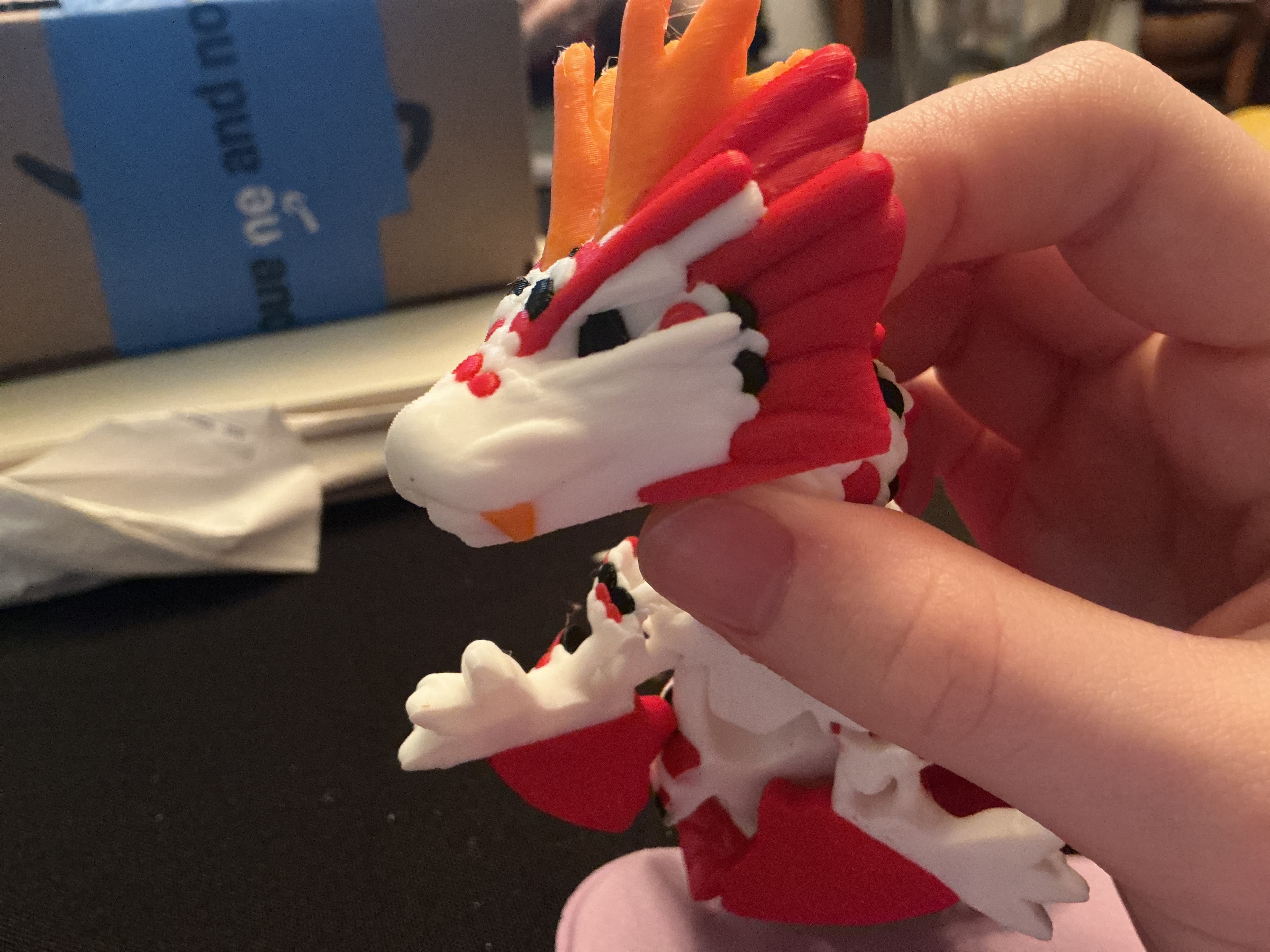 Beautiful for my first big AMS print!
It actually turned out gorgeous, I used Bambu Lab: pumpkin orange, black, white and red; basic PLA.
Thank you CinderWing, for this Awsome model!
P.s, I tried getting to Thangs from your home page, but when I clicked on it, it blocked me out and said it was expired. Thanks!