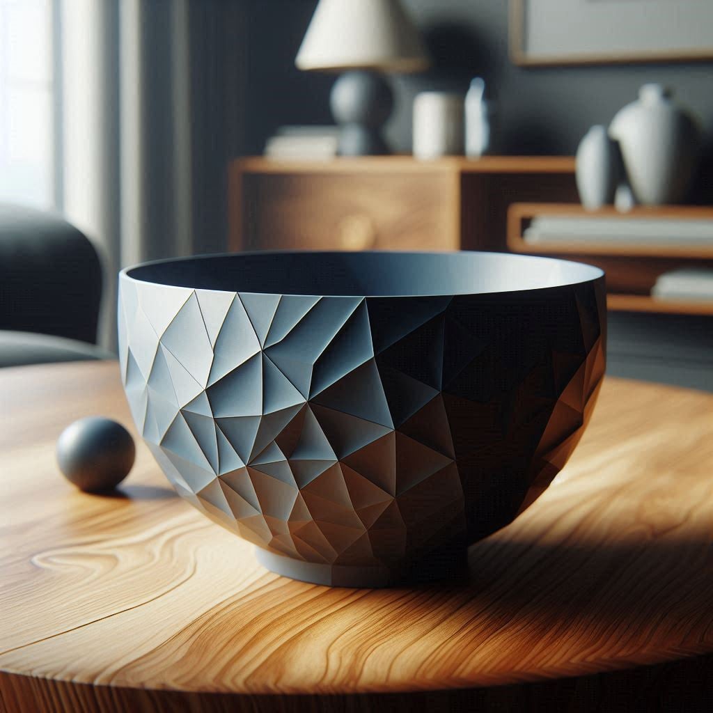Designer Low Poly Big Bowl with Foot 3d model