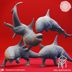 Akhlut Pod - Tabletop Miniature (Pre-Supported) 3d model