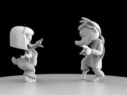 Twist Contest: Cartoon Pulp Fiction Dance Duo 3d model