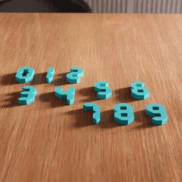 Low Poly Standing Numbers Set 3d model