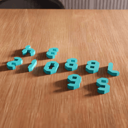 Low Poly Standing Numbers Set 3d model