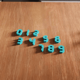 Low Poly Standing Numbers Set 3d model