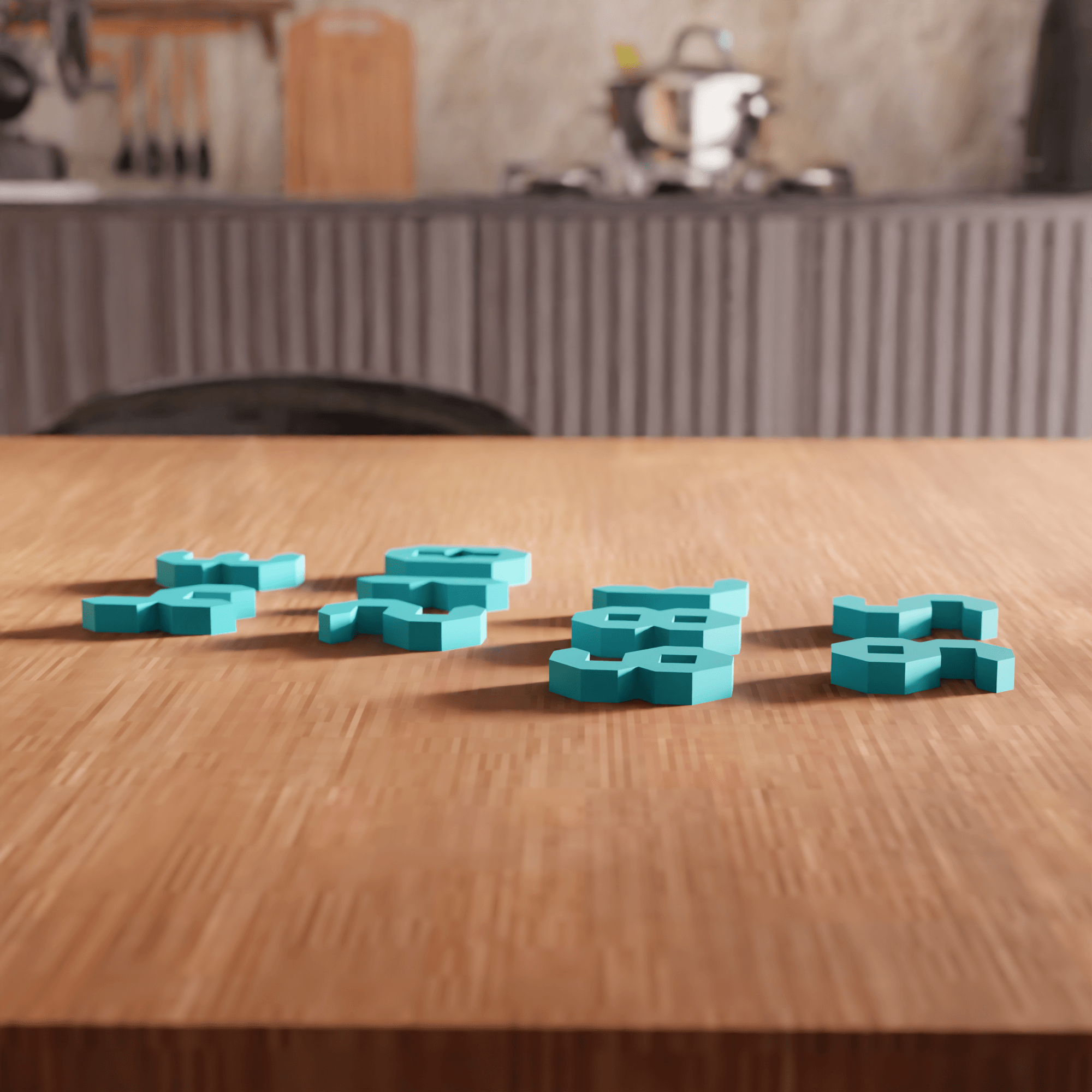 Low Poly Standing Numbers Set 3d model