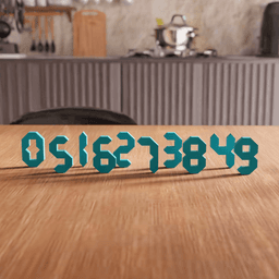 Low Poly Standing Numbers Set 3d model