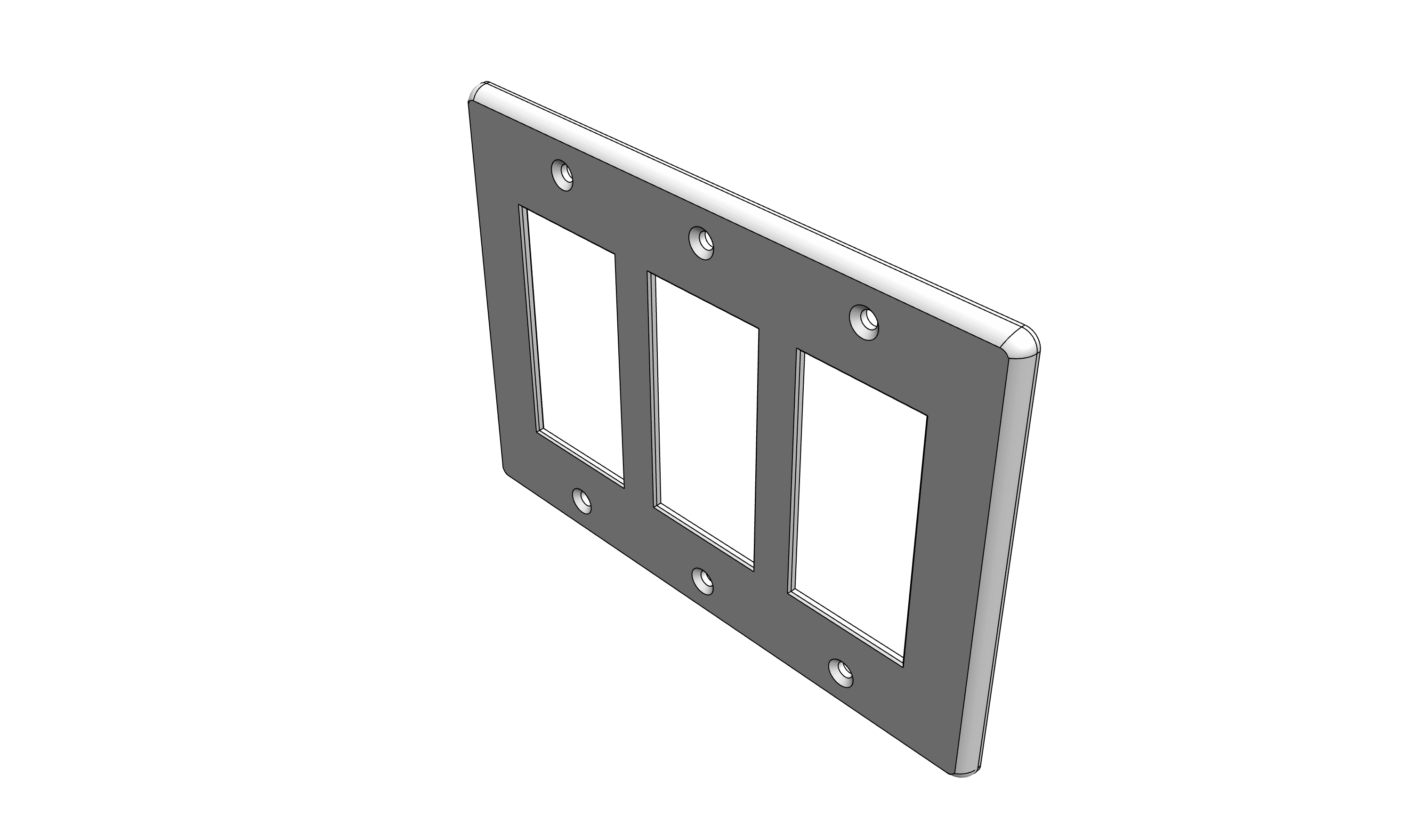 Three Gang Rocker Switch Style Wall Plate (Original Replacement) 3d model