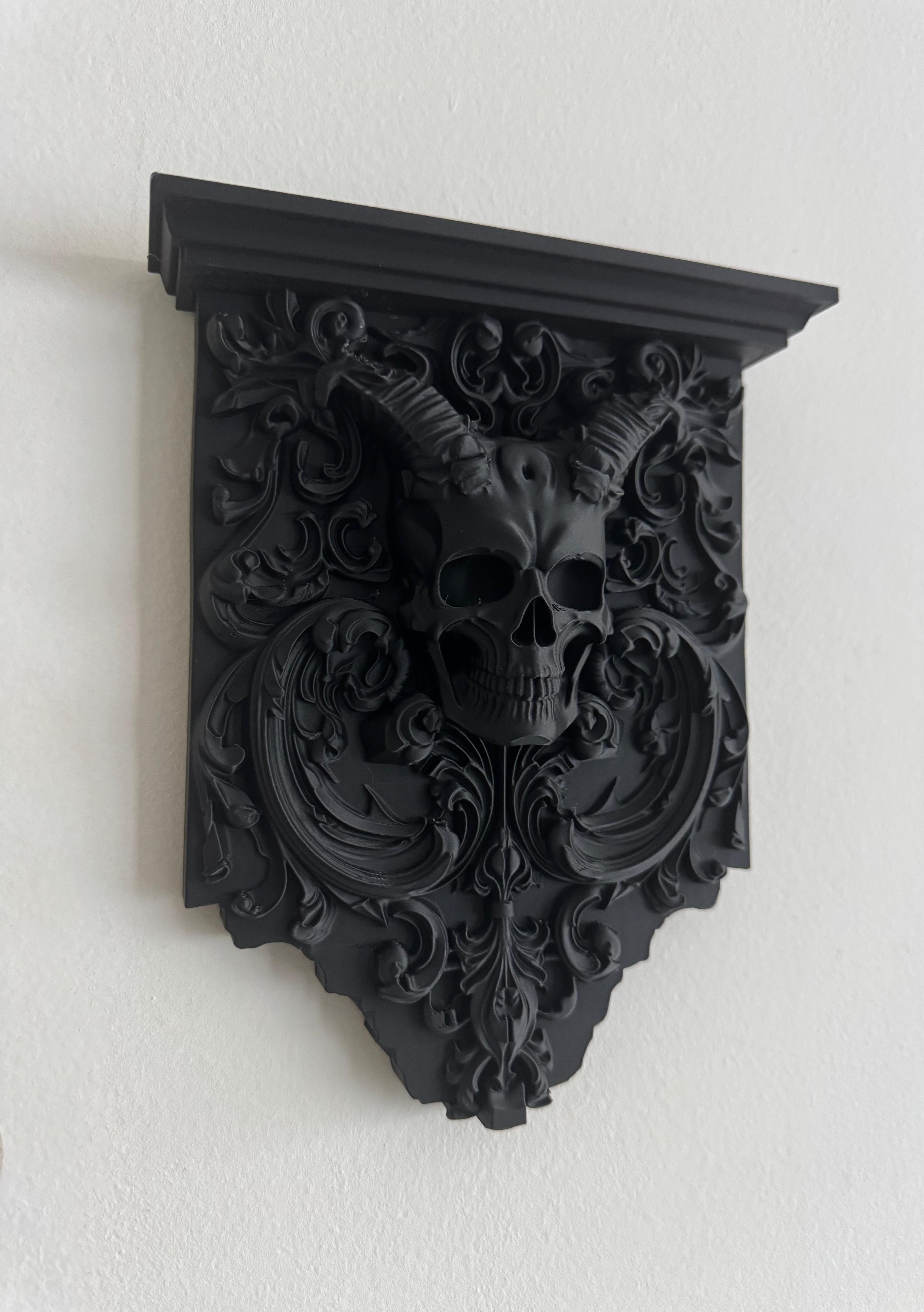 Skull Corbel Victorian Gothic Wall Decor 3d model