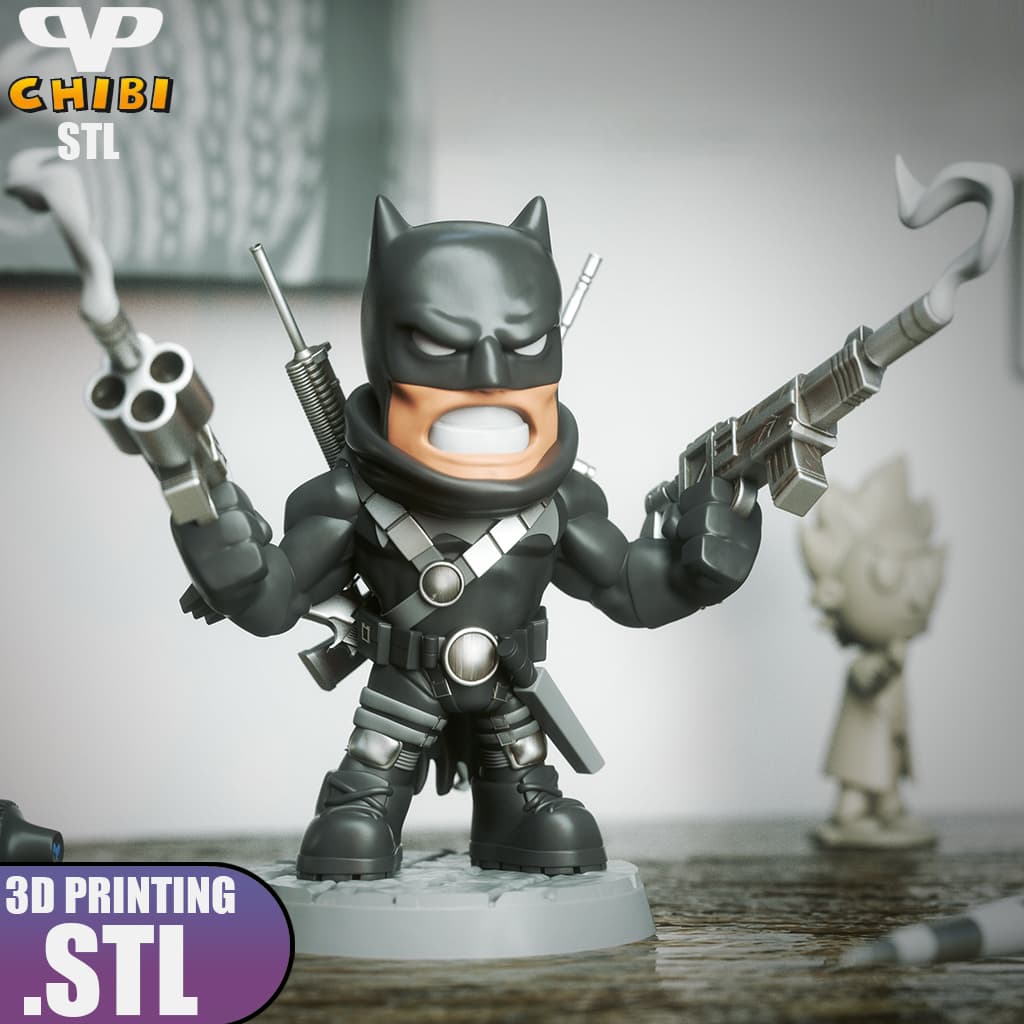 Batman Grim Knight Chibi STL for 3D Printing ChibiSTL 3DXM 3d model