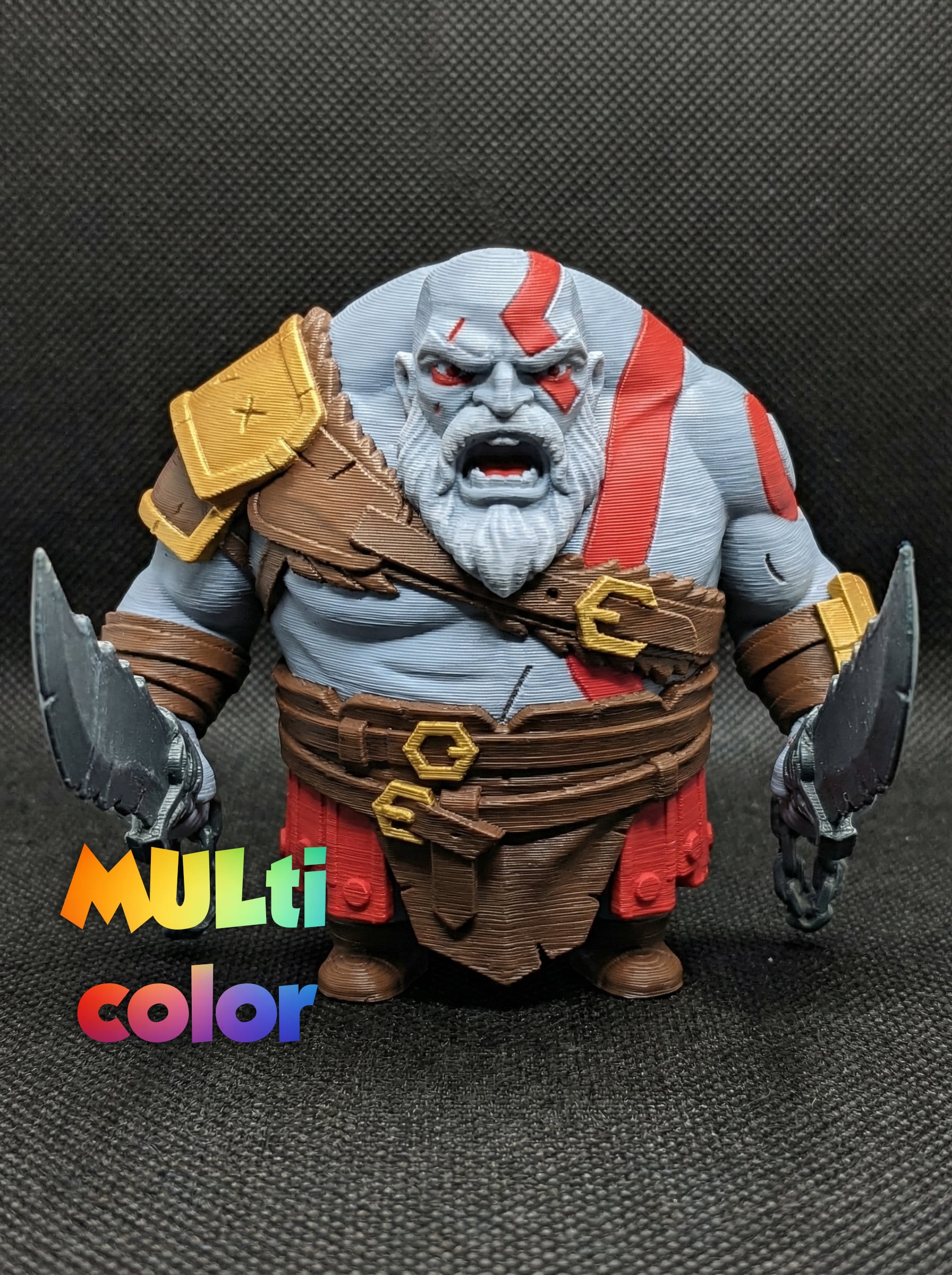 Stylized War God Multi-Color 3MF | Gaming Fan Art | Bambu Ready 3d model