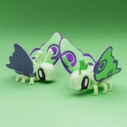 Blob Butterflies - Magnetic Modular Art Toy with Log Container 3d model