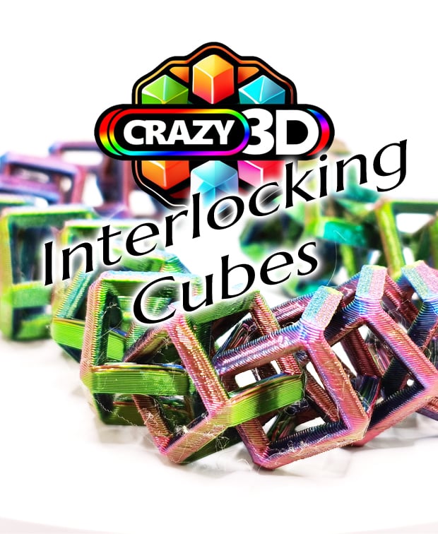 Crazy Interlocking Cubes Fidget - 4 Sizes 3d model