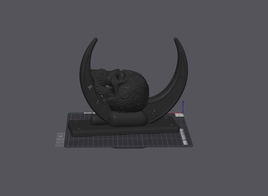 crescent skull 3d model