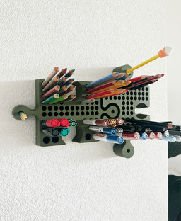 Puzzle Wall Pen Holder - Easy print :) On the Bambulab H2D you can print two at the same time :) Have fun organizing :) - 3d model