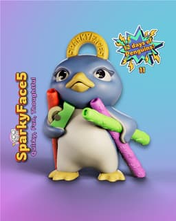 Penguin Wrapping Up 11 of 12 Ornament 3d model