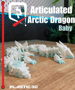 Baby Articulated Arctic Dragon 3d model