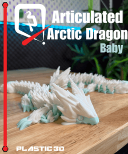 Baby Articulated Arctic Dragon 3d model