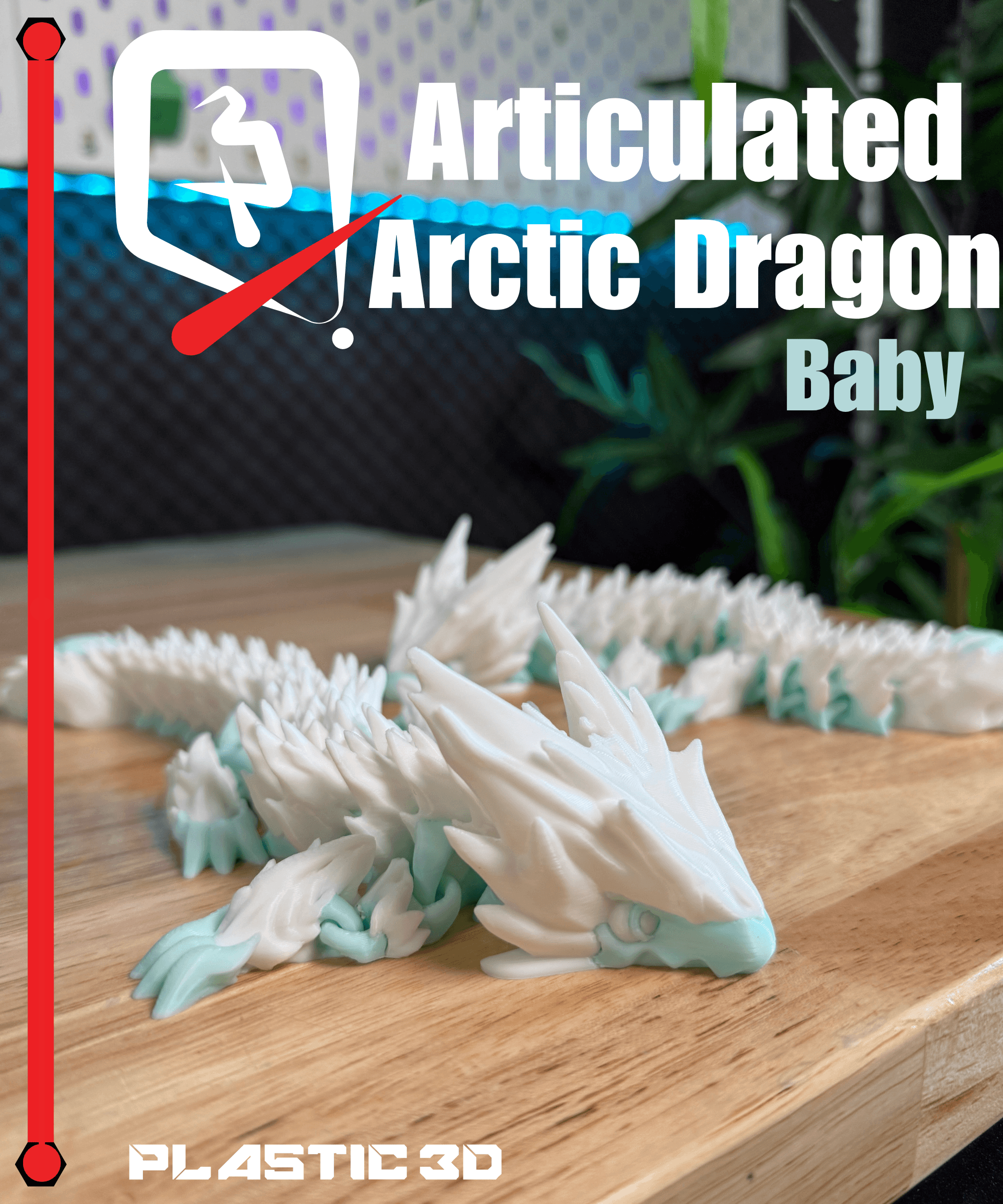 Baby Articulated Arctic Dragon 3d model