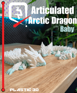 Baby Articulated Arctic Dragon 3d model