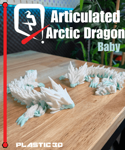 Baby Articulated Arctic Dragon 3d model