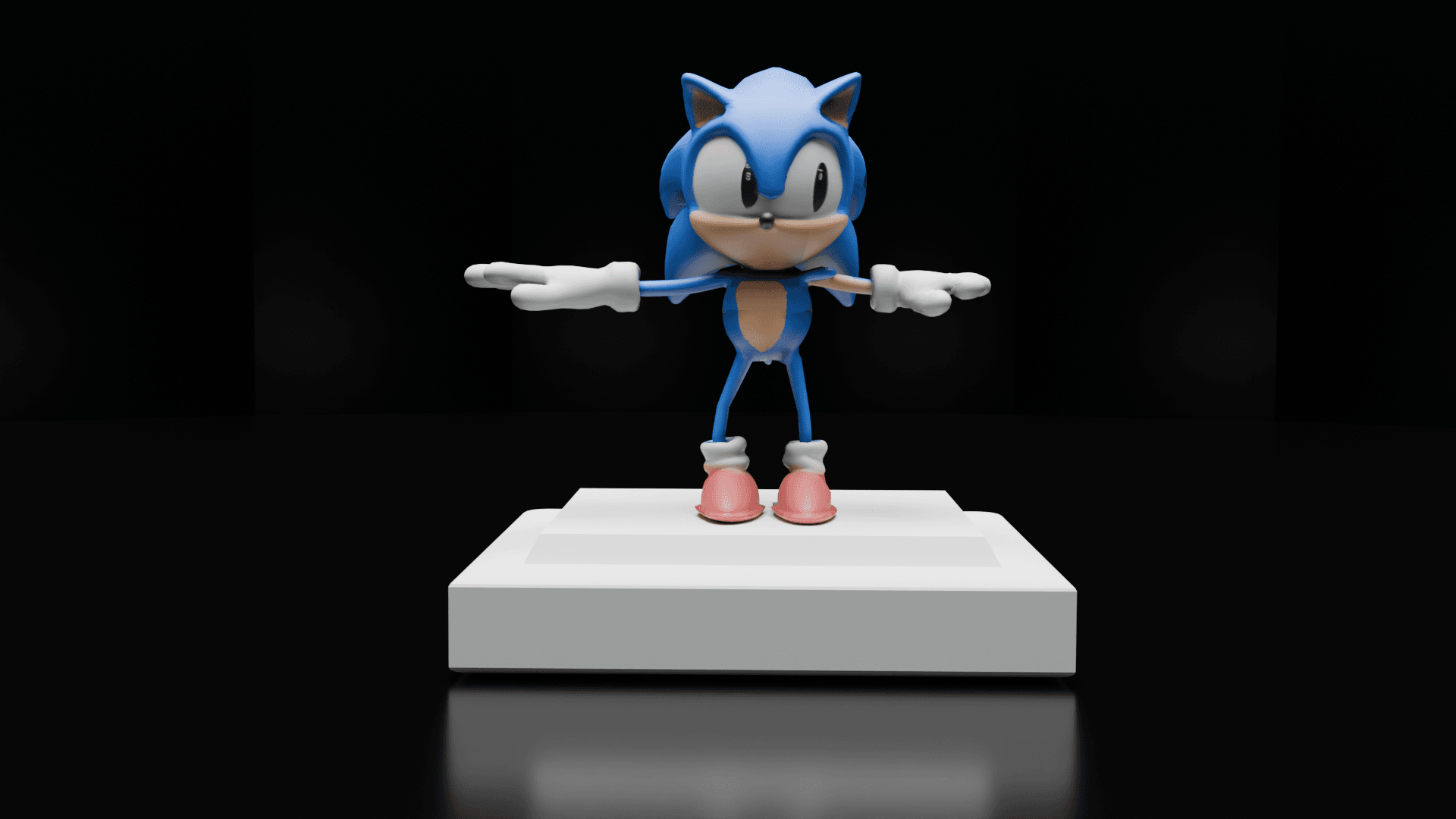 Sonic Fan Art 3D Print Low-poly 3D print model 3d model