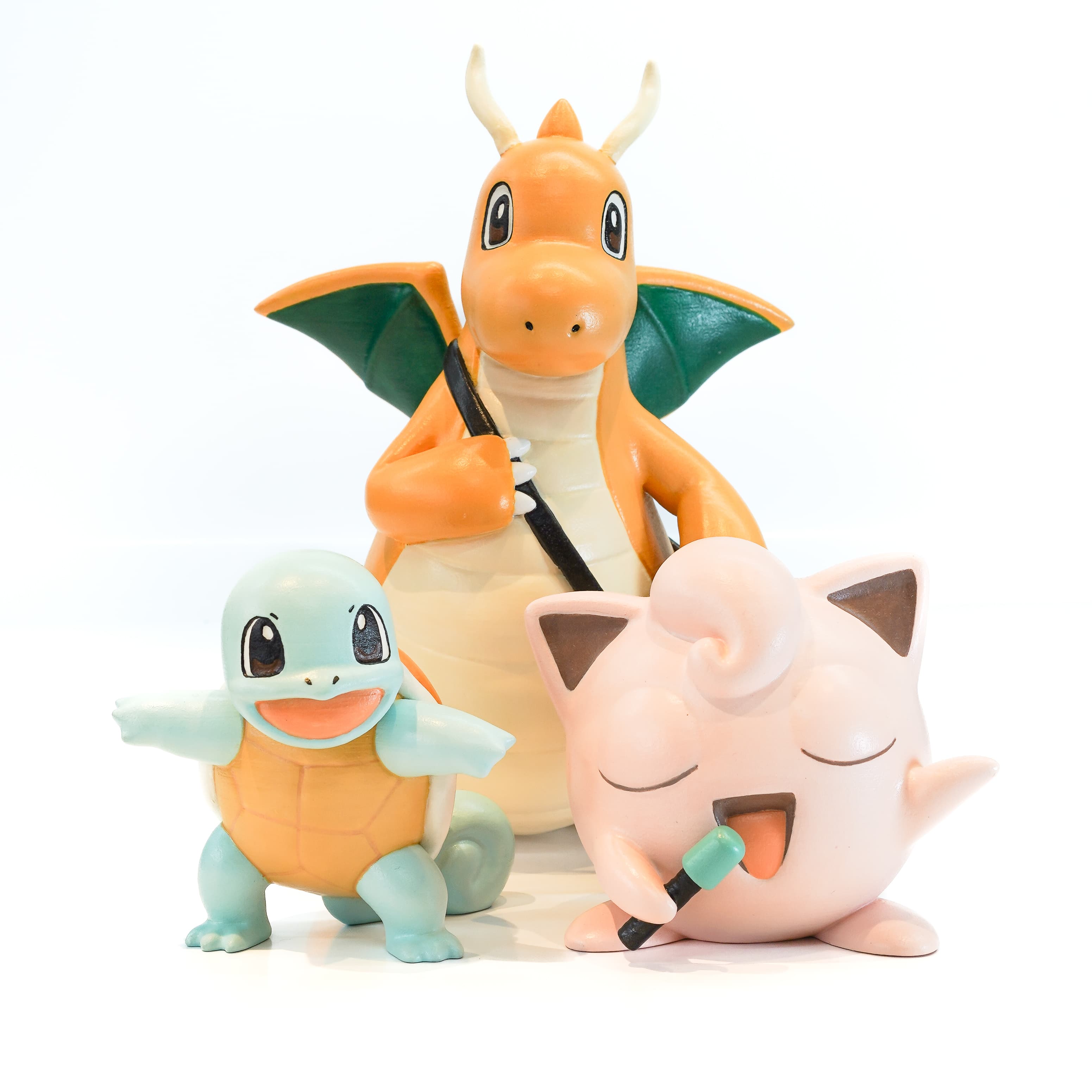 10cm Squirtle with Jigglypuff and 22cm Dragonite