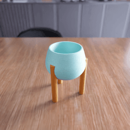 Modern Ribbed Planter - Minimal Plant Pot 3d model