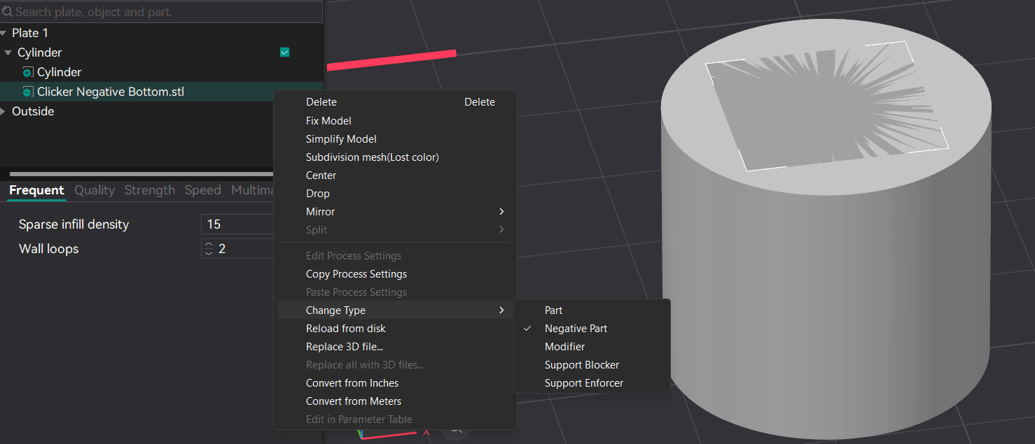 Keyboard Clicker Mount - Negative Modifier / Boolean Difference 3d model