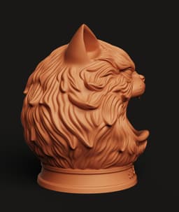 Angry Cat Tool Holder | Grumpy Feline Desk Organizer | Funny Cat Statue 3d model