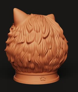 Angry Cat Tool Holder | Grumpy Feline Desk Organizer | Funny Cat Statue 3d model