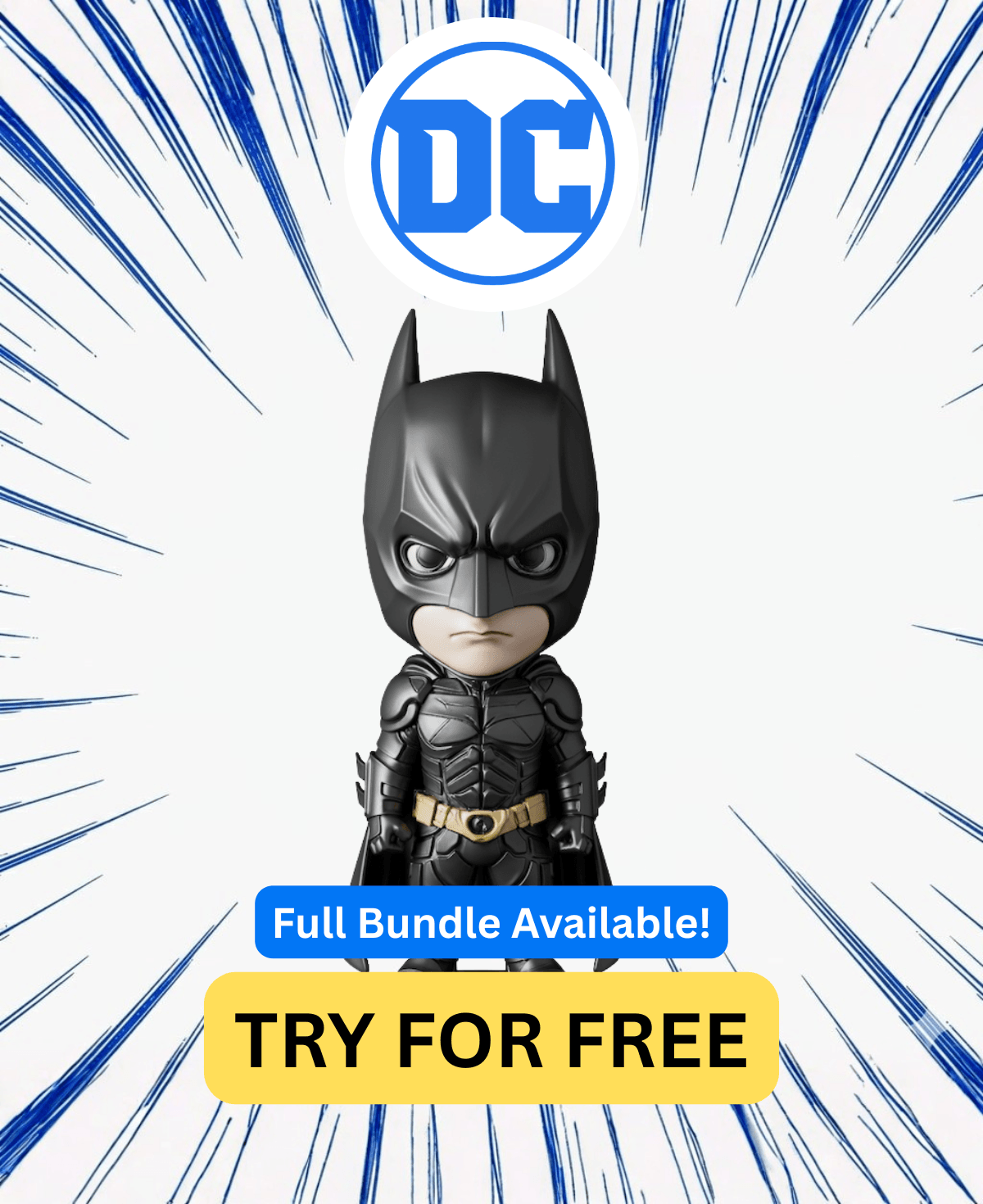 Batman DC Comics - Free Sample STL | Full 10-Character Bundle on Profile 3d model