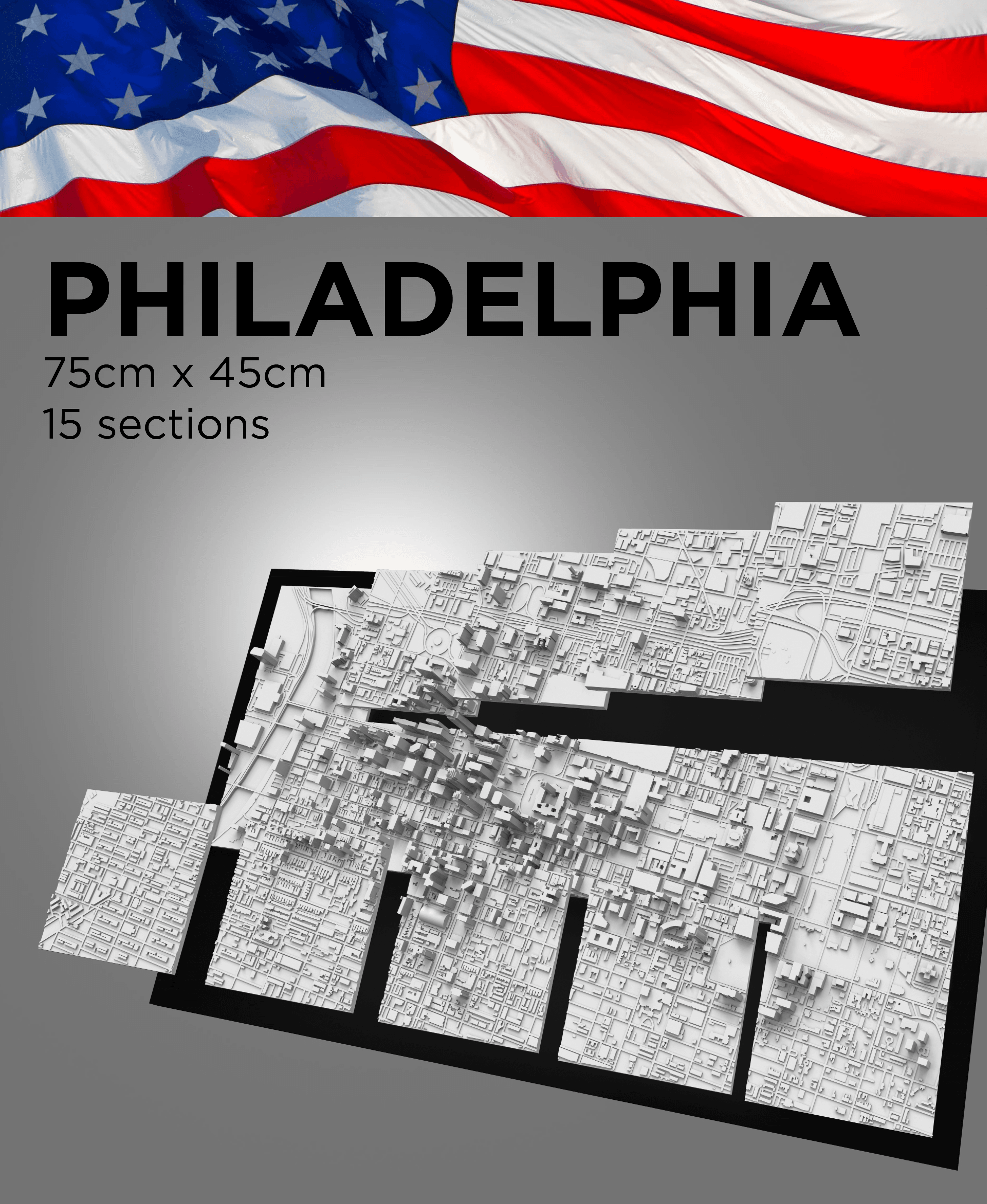 PHILADELPHIA, Skyline 3d map 3d model