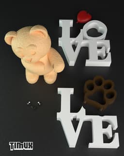 TEDDY BEAR WITH LOVE SIGN V2 3d model