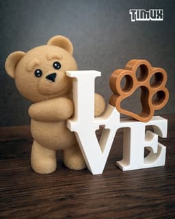 TEDDY BEAR WITH LOVE SIGN V2 3d model