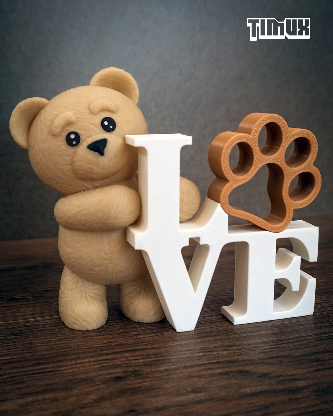 TEDDY BEAR WITH LOVE SIGN V2 3d model