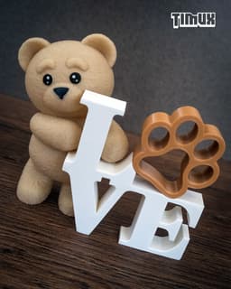 TEDDY BEAR WITH LOVE SIGN V2 3d model