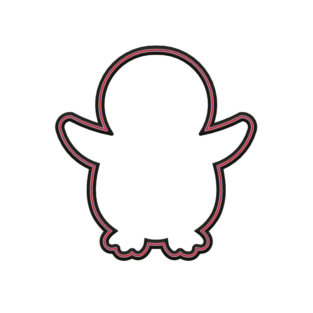 Penguin Cookie Cutter STL File - 4 inches 3d model