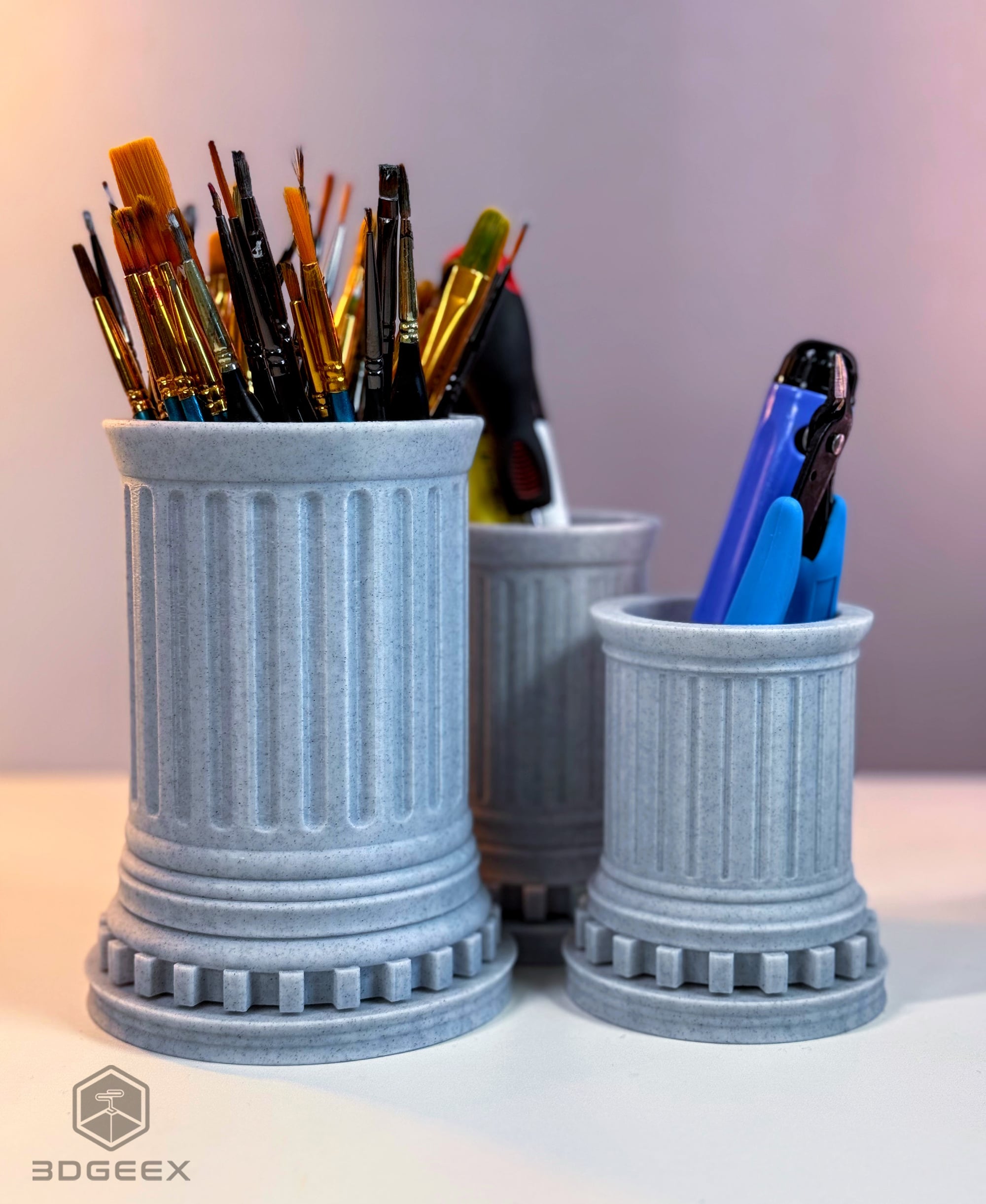Spinning Pillars Desk Organizer 3d model