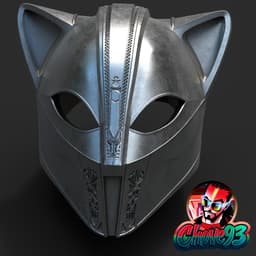 Feline Warrior Helmet wearable /Cosplay 3d model