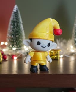 Mini Flexi Elf + KeyChain and Fridge Magnet 3d model