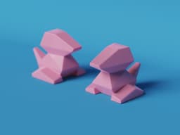 Low-poly Porygon 3d model