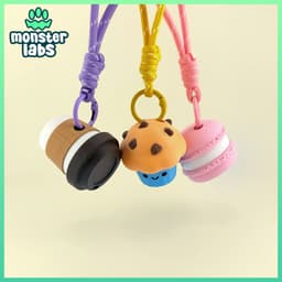 Cafe Food Fidget Clicker Keychain Bundle 3d model