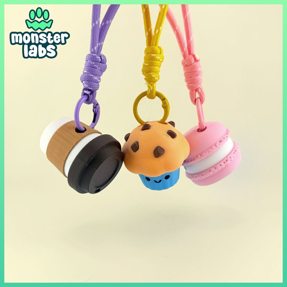Cafe Food Fidget Clicker Keychain Bundle 3d model