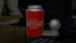 Chevy Trailer Hitch Beer Can Holder 3d model