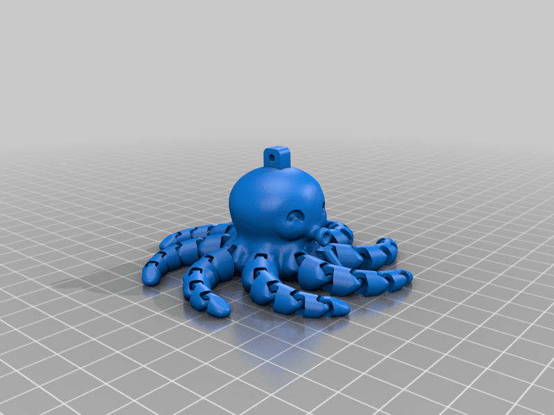 Octopus keychain v2 3d model