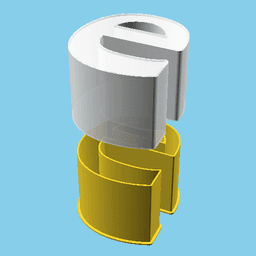 LATIN SMALL LETTER E, nestable box (v1) 3d model