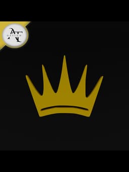 Simple Crown Symbol - 2D Art 3d model