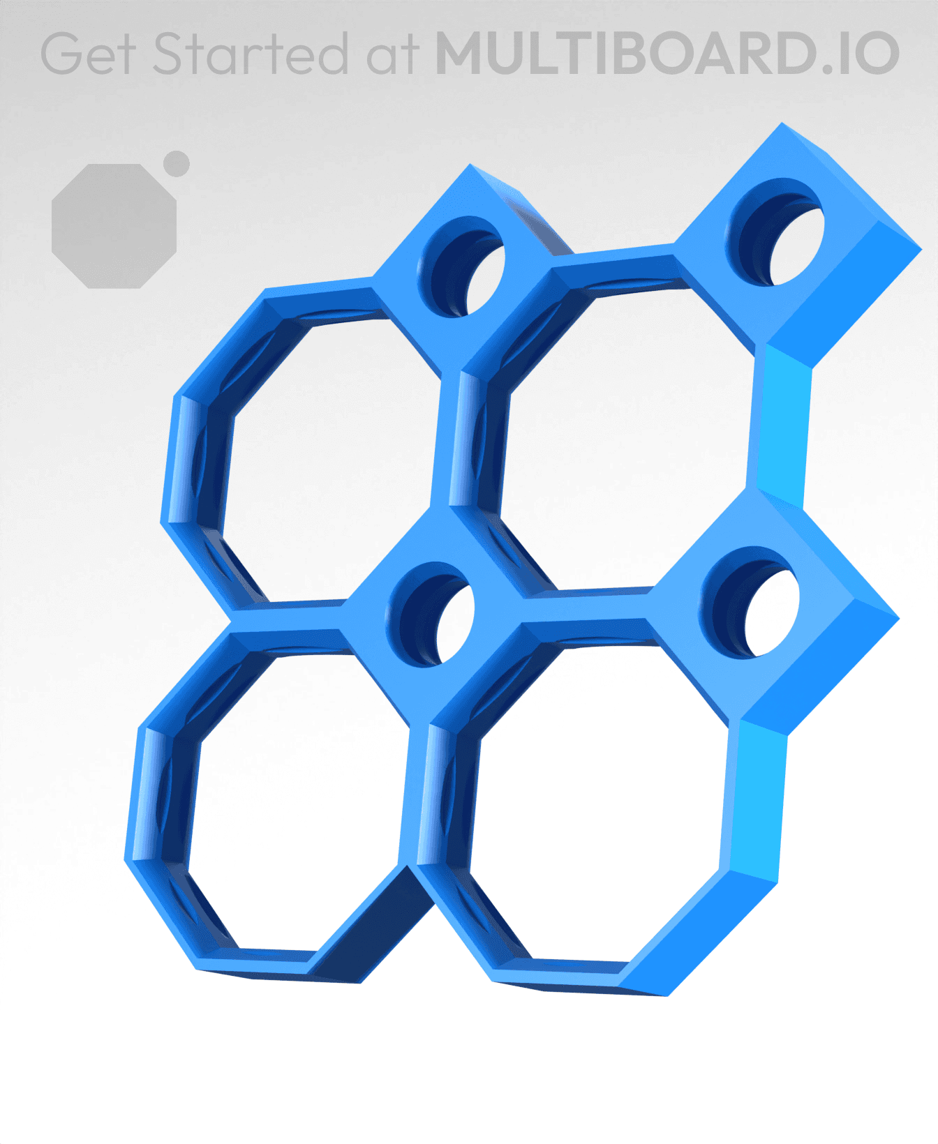 2x2 MU - Center Grid Interfitted - MultiBoard Octagon Plate 3d model