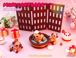 Mini Capybara Flexi Spa Playset Dioarama 3d model