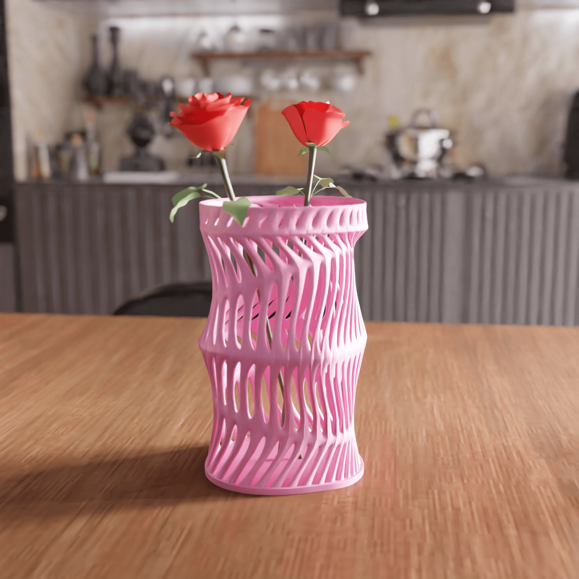 Parametric Helix Mesh Vase 3d model